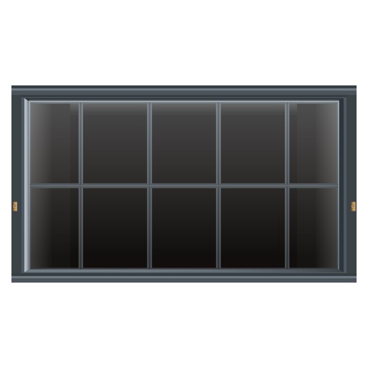 Vector facade shopfront large window in realistic style outdoor building elements colorful vector