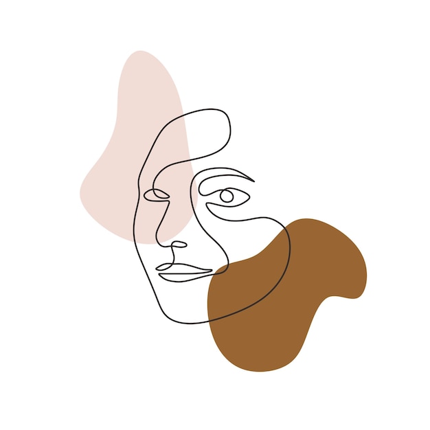 face abstract line art vector