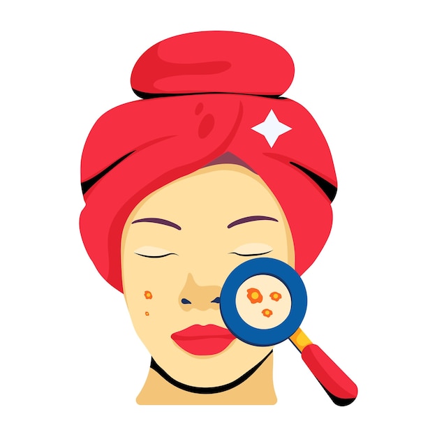 Vector face acne flat icon design