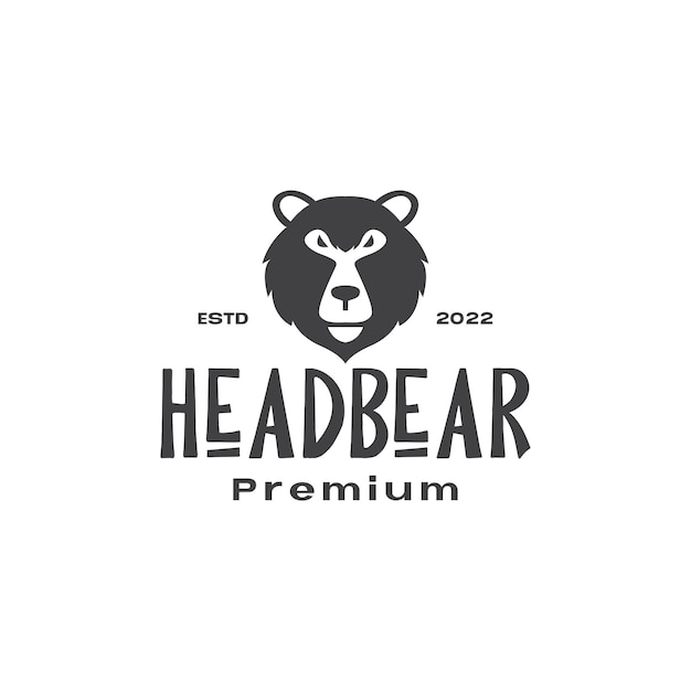 Vector face bear vintage simple logo