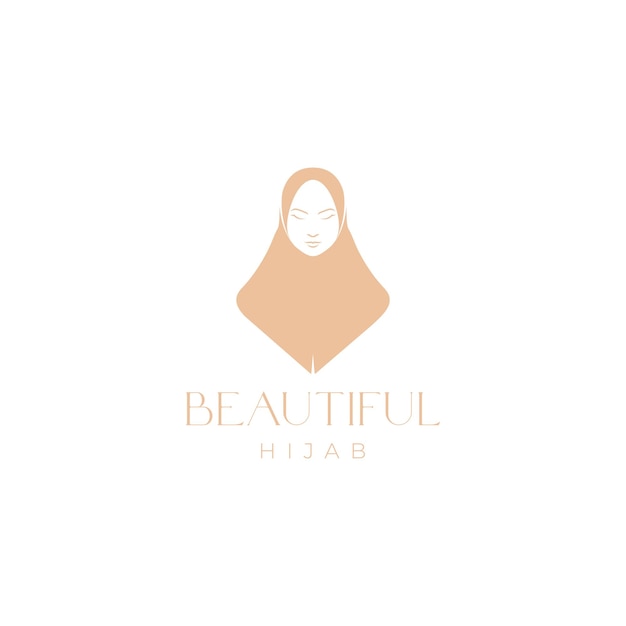 Vector face beauty female with hijab logo design