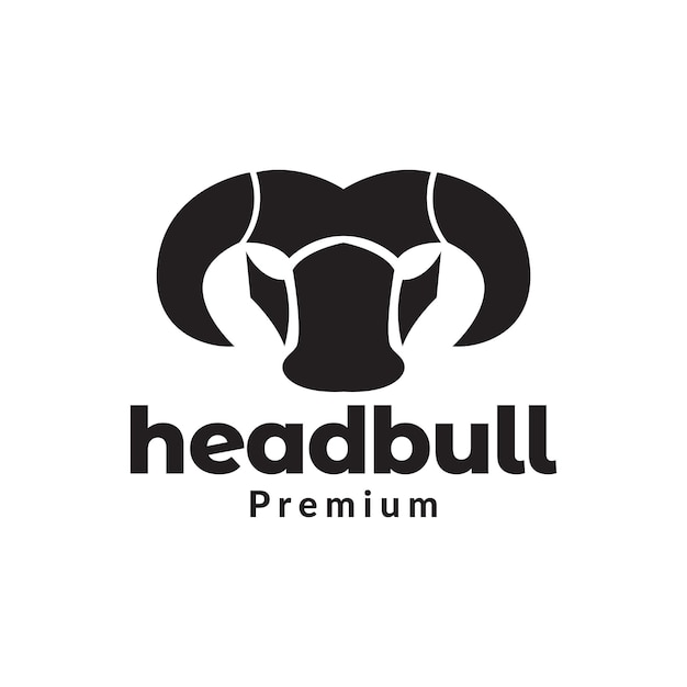 Лицо черный изолированный бык логотип дизайн векторный графический символ значок иллюстрации креативная идея