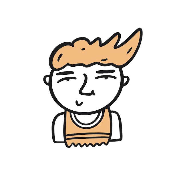Face boy with hairstyle cartoon vector illustration.
