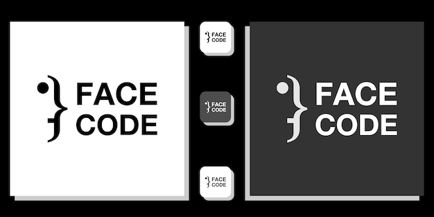 face code in combination symbol technology computer system with app template