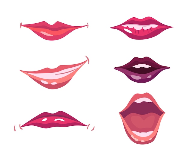 Premium Vector  Set of mouth animation isolated on white