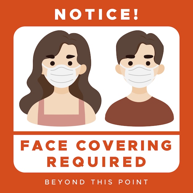 Face covering required sign