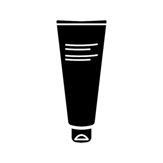 Face cream in tube icon silhouette Cosmetics elite cosmetics Logo or emblem