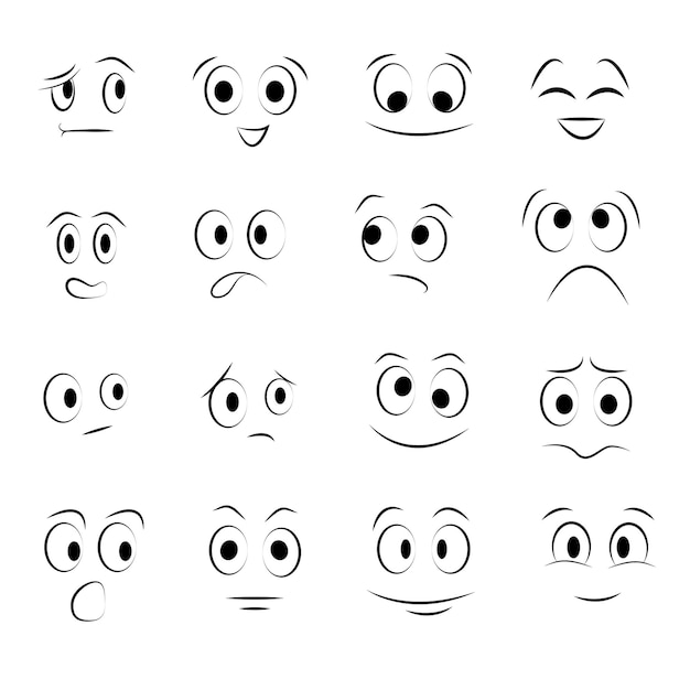 Face expression. cute face expressions set.