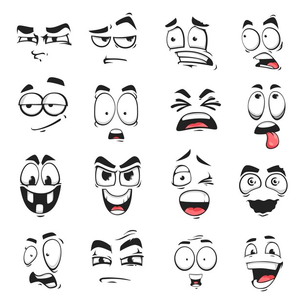 Vector face expression isolated vector emoticons icons