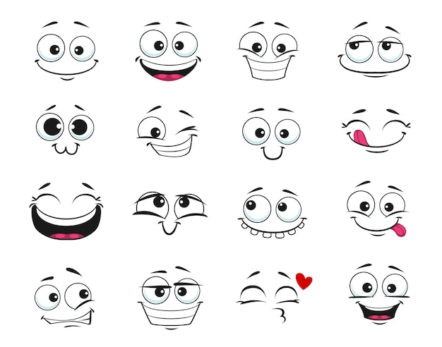 Vector face expression isolated vector feelings icons set