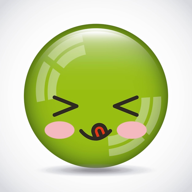 Vector face expression kawaii isolated