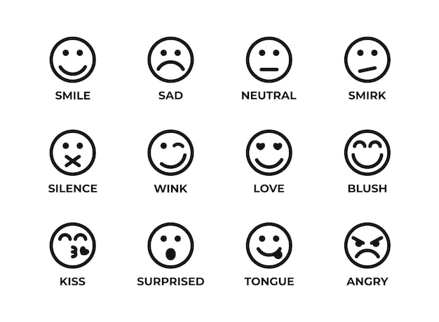 Face expression logo set