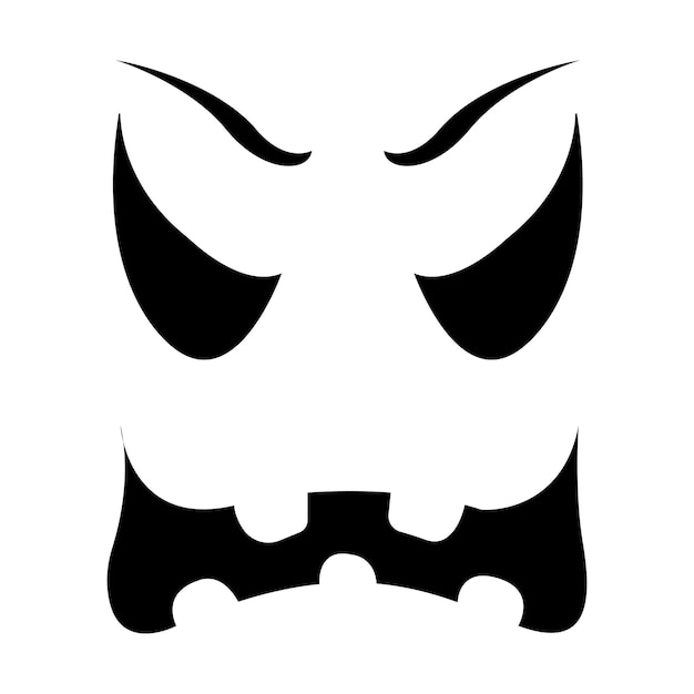 Face expression vector, halloween face expression isolated on white background.