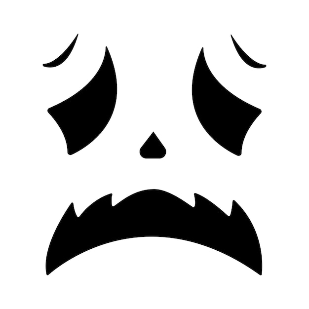 Face expression vector, Halloween face expression isolated on white background.