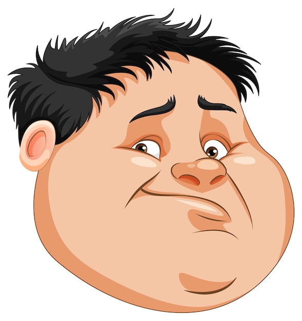 Face of fat boy cartoon