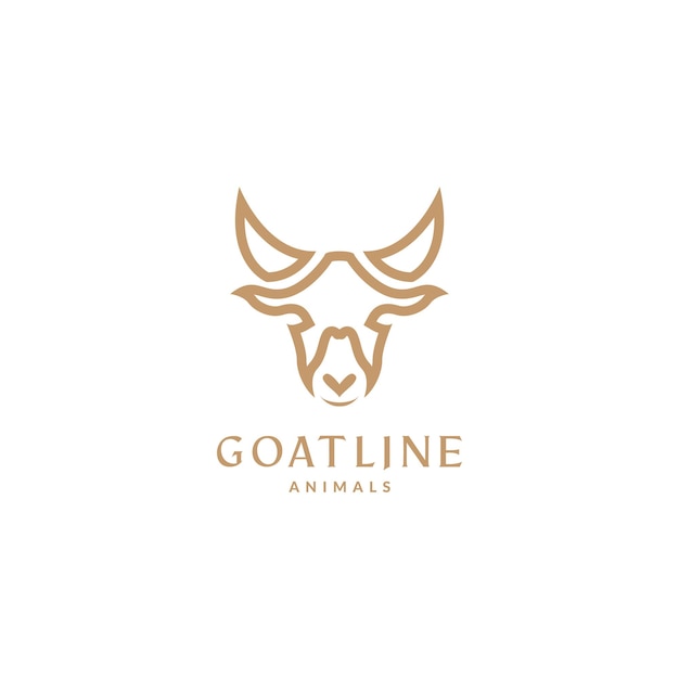 Face goats lines modern logo symbol icon vector graphic design illustration idea creative