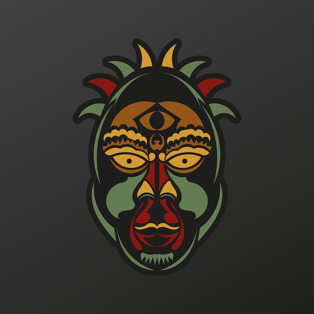 the face of the gods of the ancient tribes luxurious pattern with lace motifs isolated vector illustration