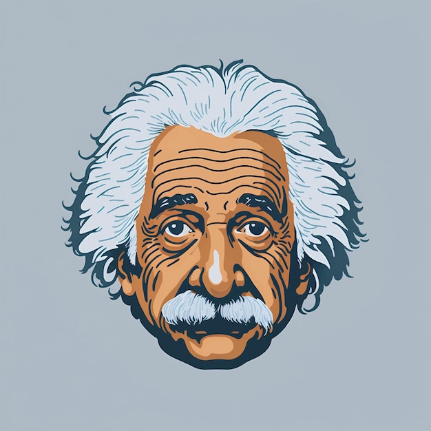 Face of Great Scientists Albert Einstein Vector Illustration