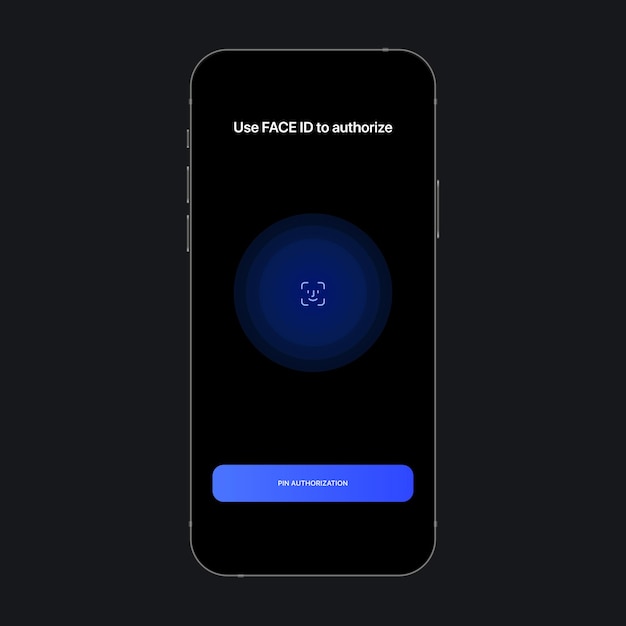 Vector face id authorization ui screen concept. analytics app. vector illustration