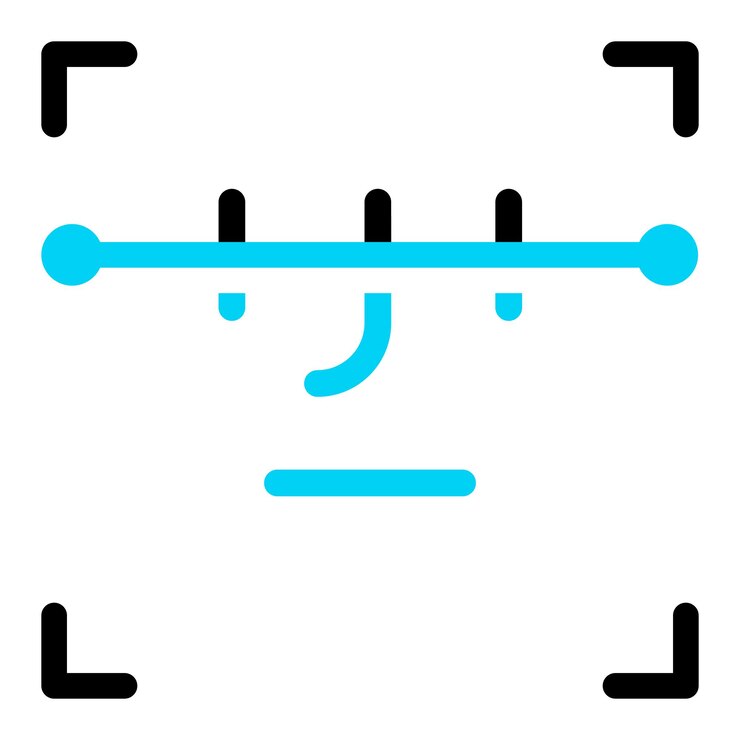 Vector face id scan. vector icon