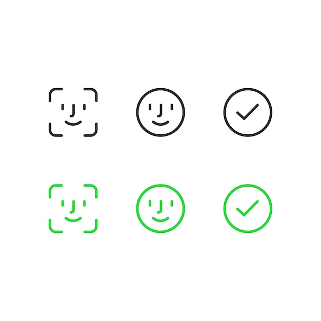 Face id vector icons