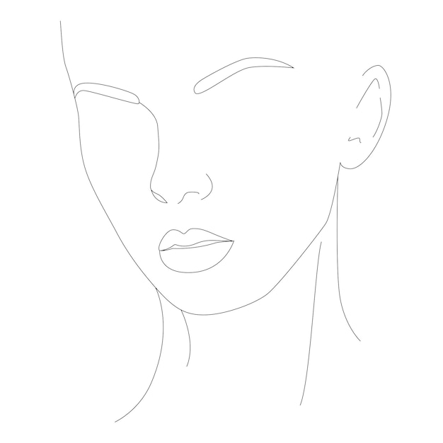 The face is one line Portrait of minimalism