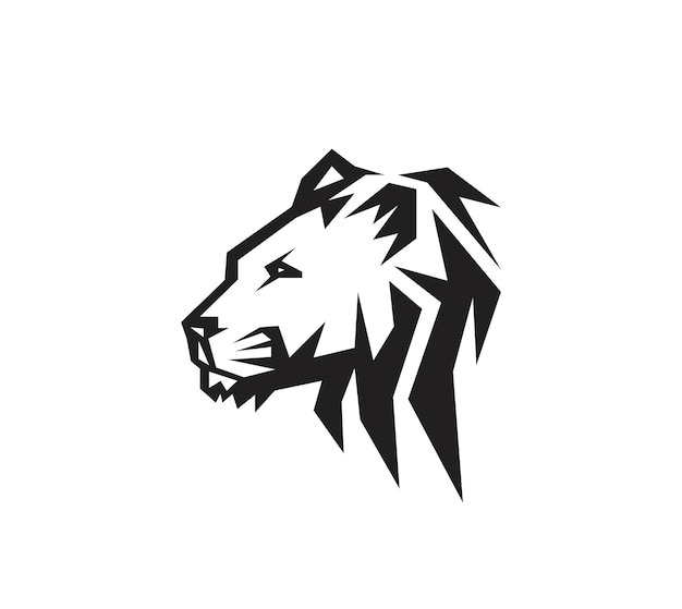 顔のライオンのロゴ アートのベクトルのデザイン