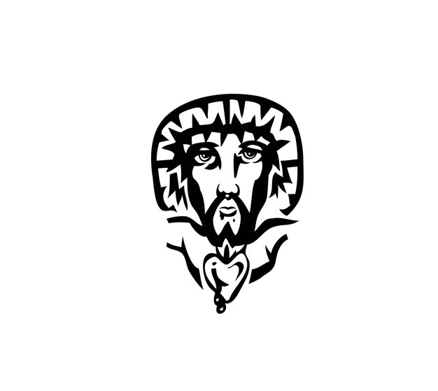 The face of the Lord Jesus on the Cross art vector design