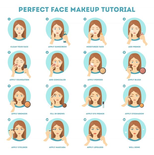 Premium Vector Face Makeup Tutorial