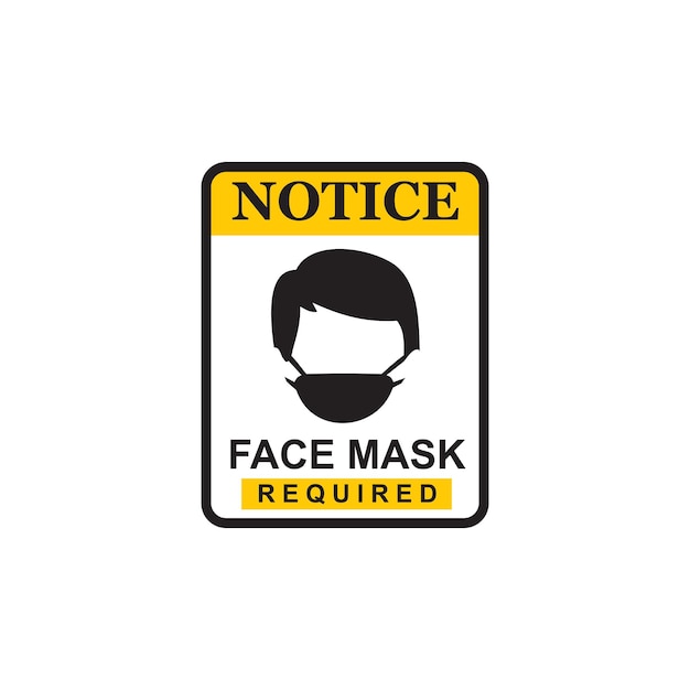 Vector face mask area label logo design template