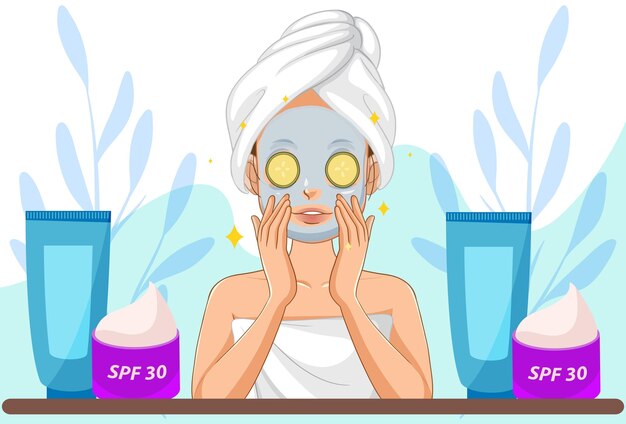 face mask concept illustration stylish and beautiful