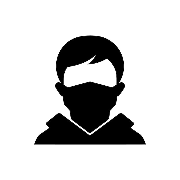 Face mask icon on white background