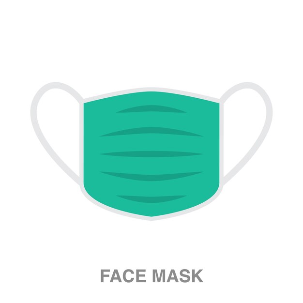 Face mask illustration on transparent background