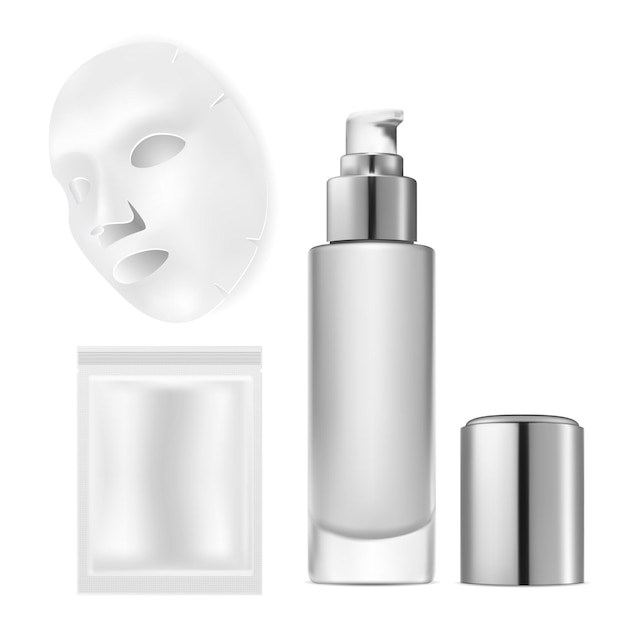 Face mask with pouch. facial mask silver package cosmetic