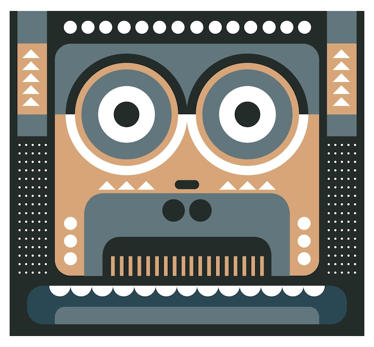 Vector face of monster in geometrical shape design