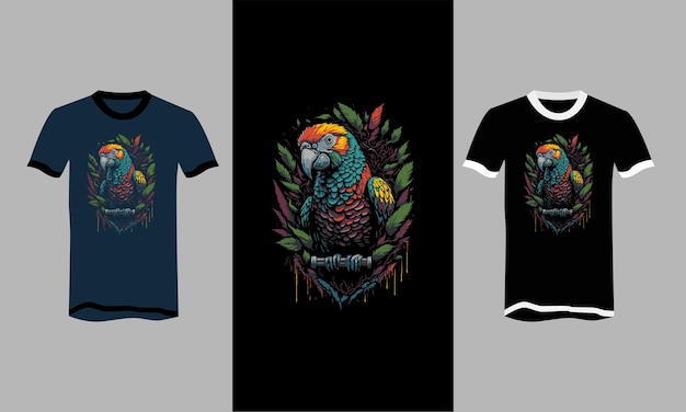 Face parrot watercolor vector tshirt design