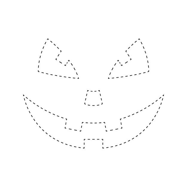 Face Pumpkin tracing worksheet for kids