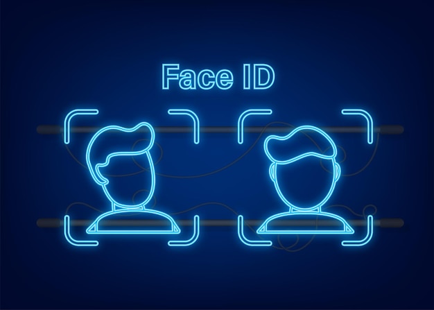 Il concept design del riconoscimento facciale può essere utilizzato per le immagini degli eroi delle infografiche dei banner web