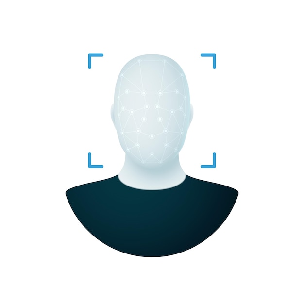 Vector face recognition face id identity verification biometric identification