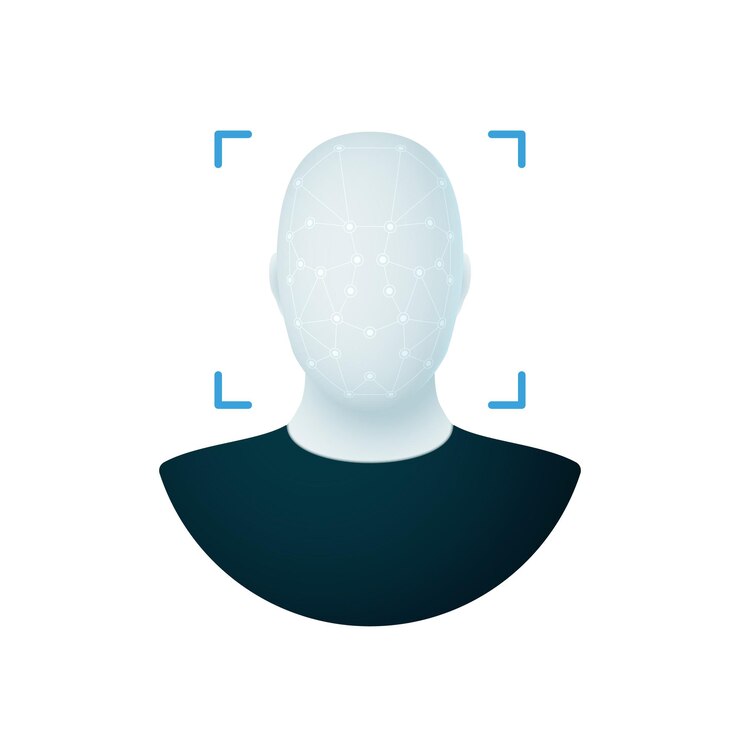 Vector face recognition face id identity verification biometric identification