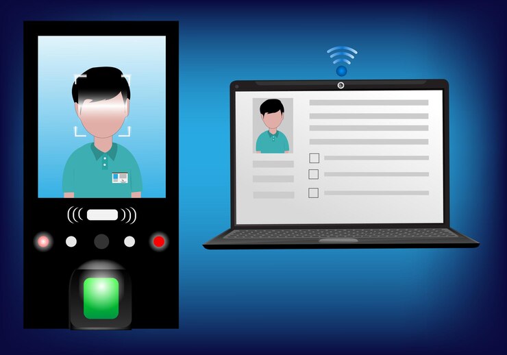 Vector face scanner and fingerprint scanner the concept of verification into the office