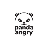 Face scare angry panda logo design vector graphic symbol icon illustration creative idea