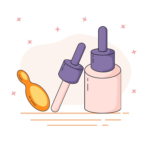 Face serum and vitamin icon illustration, skincare product.