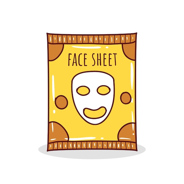 Face sheet mask element vector illustration