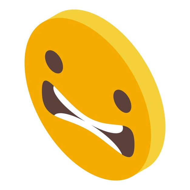 Vettore vettore isometrico dell'icona del sorriso del volto carattere adesivo emoji felice