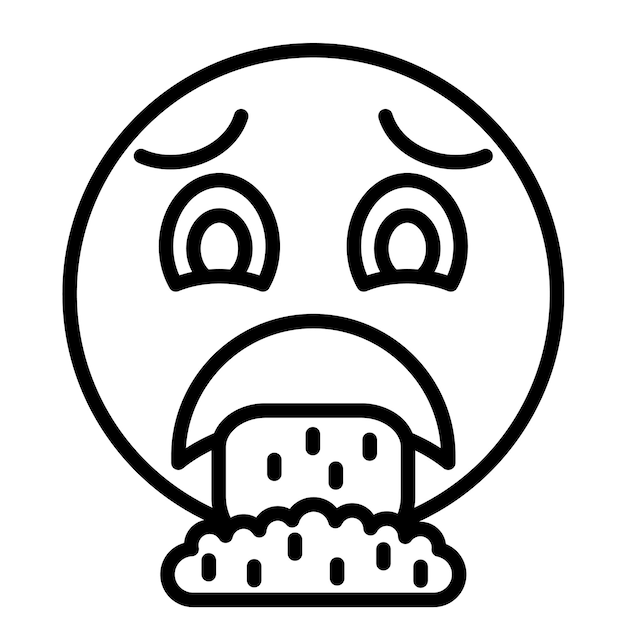 Face Vomiting Vector Illustration Style