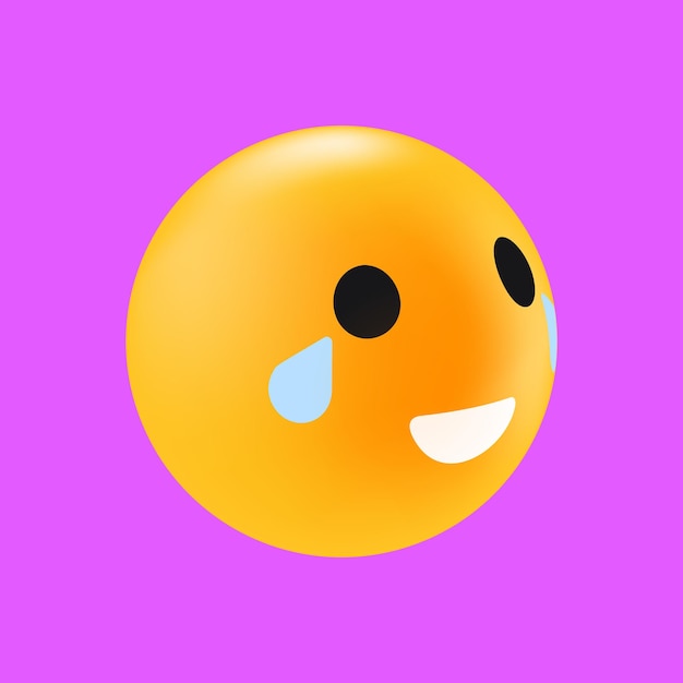 Face with Tears of Joy Emoticon Reaction in Social Media Isolated Element for Messaging