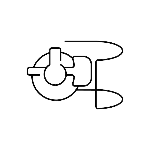 Лицо с иконкой концепции виртуальной реальности Вектор тонкая линия VR гарнитура креативный знак или элемент логотипа