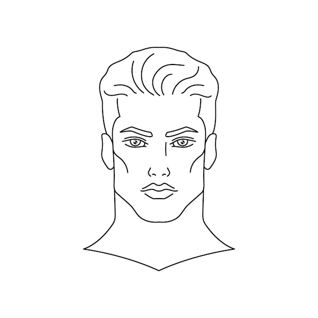 Vector face of the young man