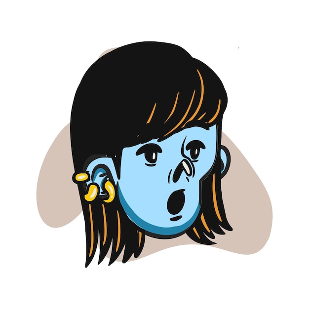 Иллюстрация мультфильма "Лицо зомби" для логотипа, смайлика, вектора талисмана киберспорта для дизайна футболки и наклейки